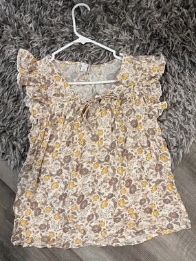 Floral Blouse with flutter sleeves